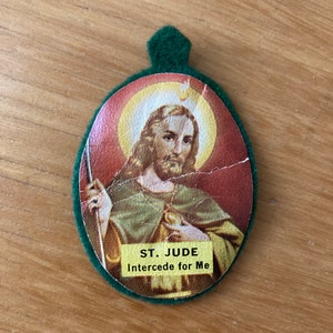 Vintage Felt St. Jude Medal Ornament image 1