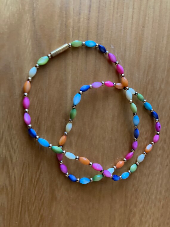 Vintage 1990's Rainbow Beaded Necklace - image 1