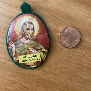 Vintage Felt St. Jude Medal Ornament image 3