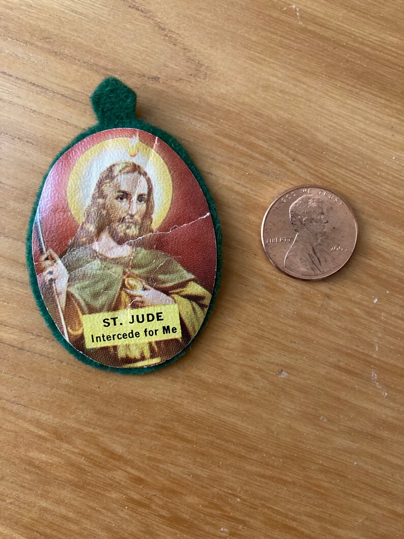 Vintage Felt St. Jude Medal Ornament image 3