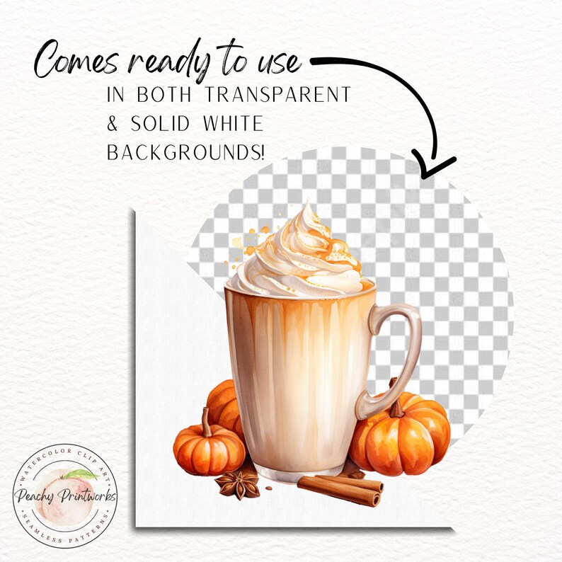 Pumpkin Spice Watercolor Clipart Bundle | Fall PNG | Coffee SVG | Fall ...