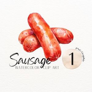 WURST : Einzelne Grafik, Clip Art, Digitale Grafiken, Grafiken Transparenter Hintergrund, Kein Hintergrund, Clip Art Set, Food Art, Wurst Bild