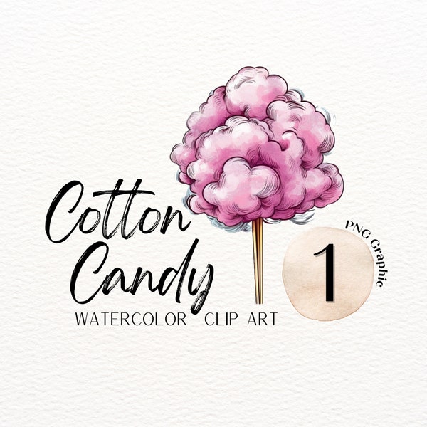 COTTON CANDY : Single Graphic, Clip Art, Digital Graphics, Graphics Transparent Background, Clip Art Set, Food Art, Cotton Candy Clip Art