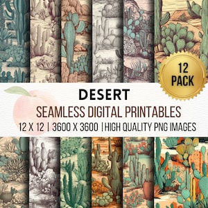 DESERT : Printable Pattern, Seamless Design, Background, Digital Paper, Art Print, Crafting, Decoration, Graphic Art Prints