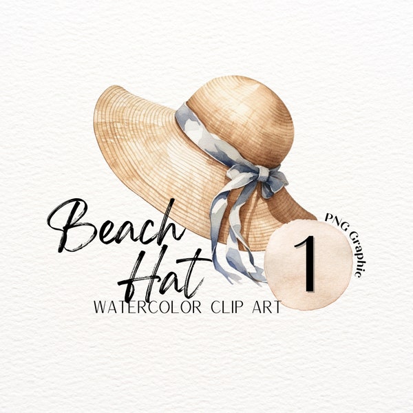 Womens Hat PNG | ClipArt Hat With Bow | Beach Hat Watercolor ClipArt | Floppy Hat ClipArt | Beach Trip ClipArt | Summer ClipArt | Travel PNG