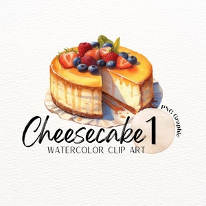 Käsekuchen Aquarell ClipArt | Kuchen SVG | Bäckerei PNG | Frucht Dessert Grafik | Verkaufsbild backen Back Sublimations Design | Kommerzielle Nutzung