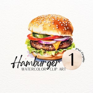 ハンバーガー: 単一グラフィック、クリップ アート、デジタル グラフィック、透明な背景のグラフィック、背景なし、クリップ アート セット、フード アート、ハンバーガー PNG