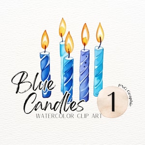 Blue Candle ClipArt | Watercolor PNG | Birthday ClipArt | Party PNG | Transparent Image | Party Decor ClipArt | Commercial Use License