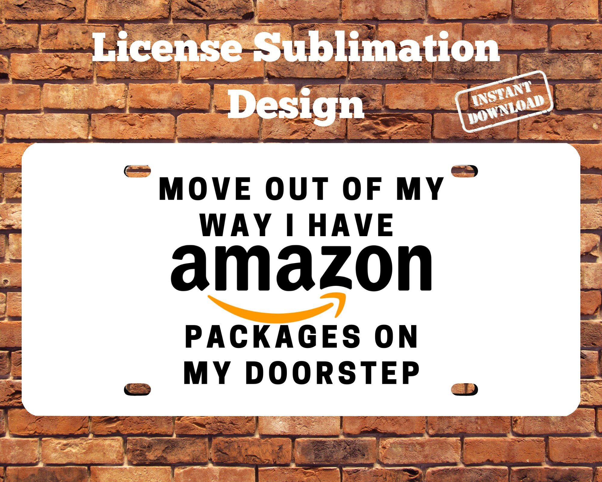 Amazon License Plate Sublimation Design Template License Etsy