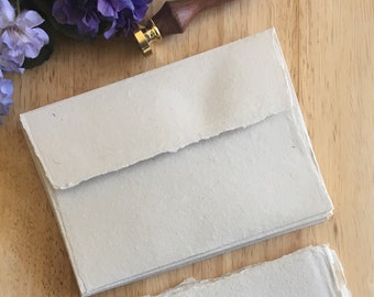 A6 Deckle Edge Handmade Paper Card and Envelope: Wedding Invitations