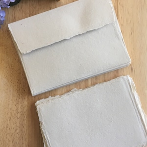 A2, 5.5 x 4.125 inch Deckle Edge Card, Response Card, Handmade Paper, Deckle Edge Envelope, Wedding Invitations