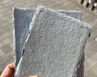 A7, 7 x 5, Graue Karte, Beton Grau Karte, Büttenrand Papier, Graue Einladungen, Graue Karten, Handgeschöpftes Graues Papier, Handgeschöpftes Papier