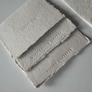 5 Deckled Edge Cards, Handmade Paper, Thank You Card, Wedding Gift, Notecards, 3.5x5 Card and Plantable Seed Paper Envelope, Plantable Paper