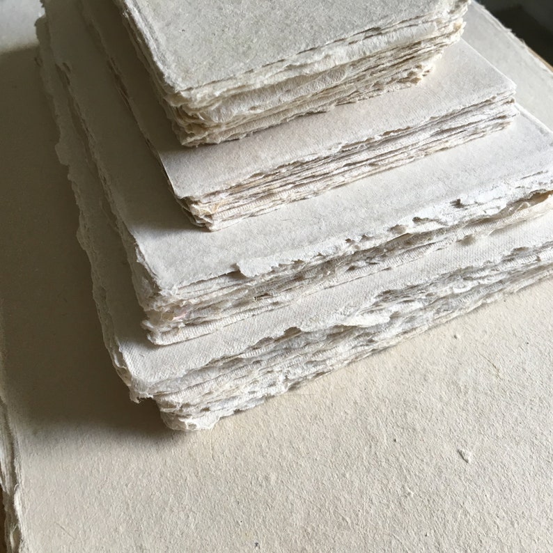 50 pack paper, Deckle Edge Paper, Custom made paper, Handmade Paper, Handmade Stationery