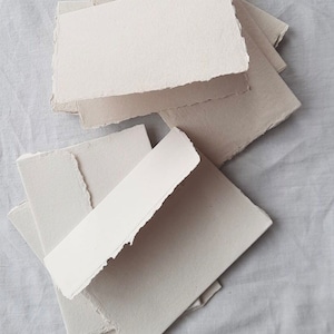 3. 5 x 5 Notecards, A1 Cards, Response Card, Deckle edge card, Deckle Edge Envelope, Handmade Paper, Invitation, Thank you Card