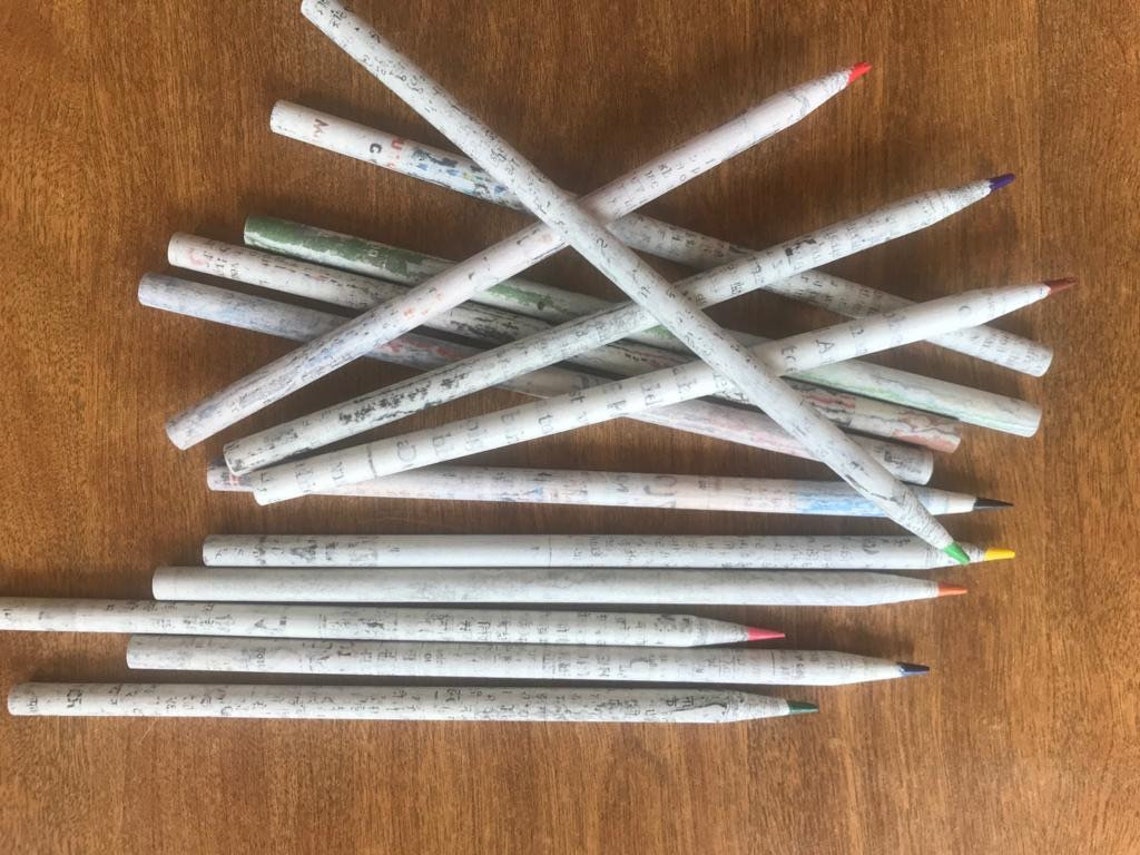 Colour Pencils Newspaper Colour Pencils Eco Friendly Gifts | Etsy