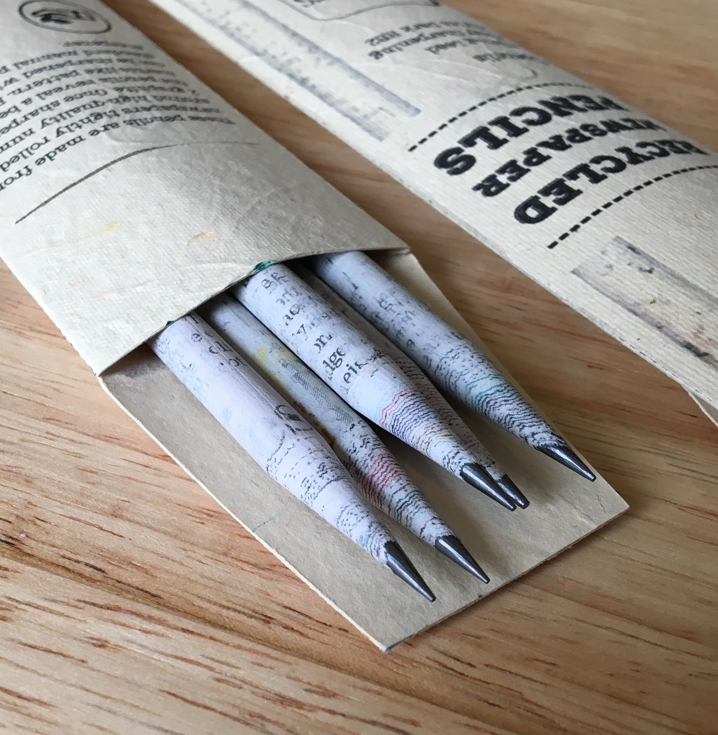5 Recycled newspaper pencils Pencils Handmade paper HB 2 Etsy