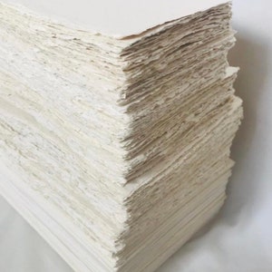 12 x 18 Deckle Edge Paper, Handmade Paper, Water Colour Paper, Artist Grade Paper, Half Sheet, Off White Paper, Thick paper