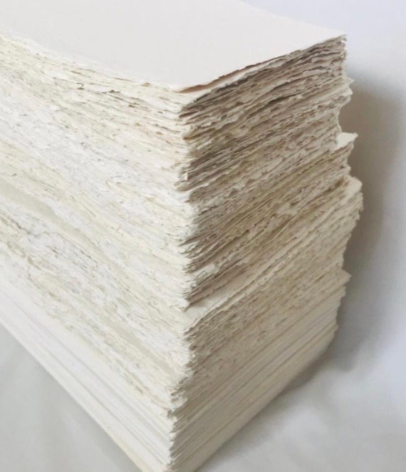 12 X 18 Deckle Edge Paper, Handmade Paper, Water Colour Paper, Artist Grade  Paper, Half Sheet, off White Paper, Thick Paper 