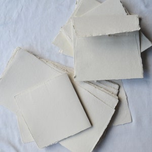 5.5 x 5.5 Square Notecard, Deckled Edge Card, Greeting Card, Handmade Paper, Deckle Edge Envelope, Square Invitations, Square Card