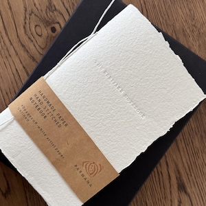 Libro dei voti A5, diario di nozze, diario con bordo frastagliato, diario con copertina bianca, quaderno, carta fatta a mano, diario semplice, diario in una scatola