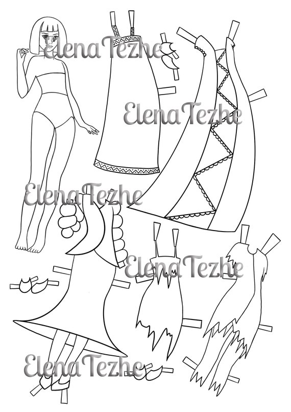 Paper Doll Coloring Pages Printable Digital Download - Etsy