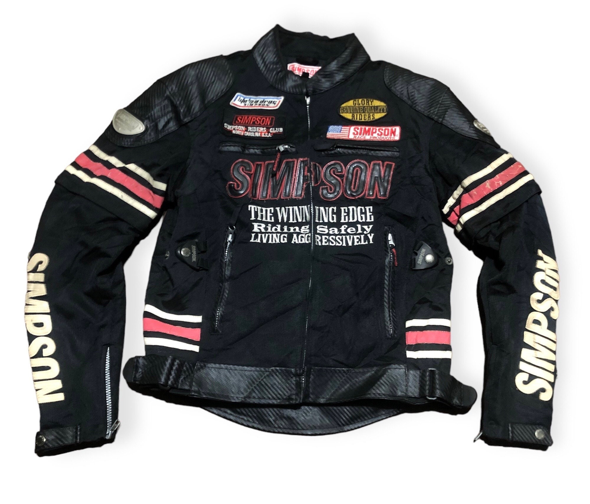Rare Vintage 90s Simpson Carbon Fiber Racing Jacket Motorsports
