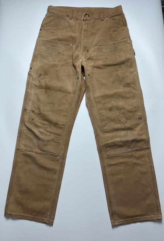 Carhartt, Vintage 1970s Carhartt Scovil Duck Canvas Work Pants, Brown Patina, Size 34