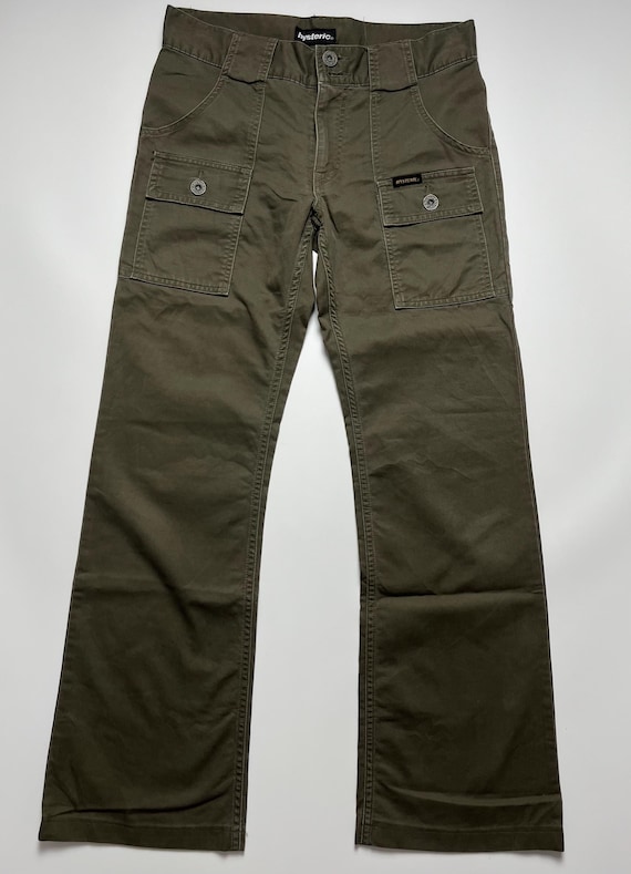 Hysteric Glamour, Rare Vintage 90s Hysteric Glamour Army Trousers Olive Green Size 30