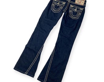 00s USA製 TRUE RELIGION JOEY y2k JOEY Y2K MID RISE FLARE JEAN - Gotham Grind Dark Wash | True Religion