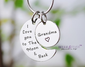Moon and Back Necklace I love you to the moon and back gifts for mom Christmas Gifts, gold necklace