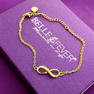 Belle Fever Infinity Bracelet/Anklet | Symbol of Everlasting Love in Silver, Gold, or Rose Gold