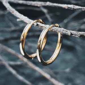 Sleeper Hoop Earrings – Gold, Silver, Rose Gold – Lightweight 17mm Hypoallergenic Earrings– Gift for Her