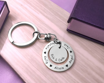 Keyring Washer Disc | Engraved Personalized Keychain | Belle Fever