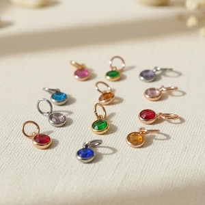 Breloque Cristal Pierre de Naissance, 12 Couleurs Mensuelles, Ajout pour Porte-Clés, Colliers ou Bracelets