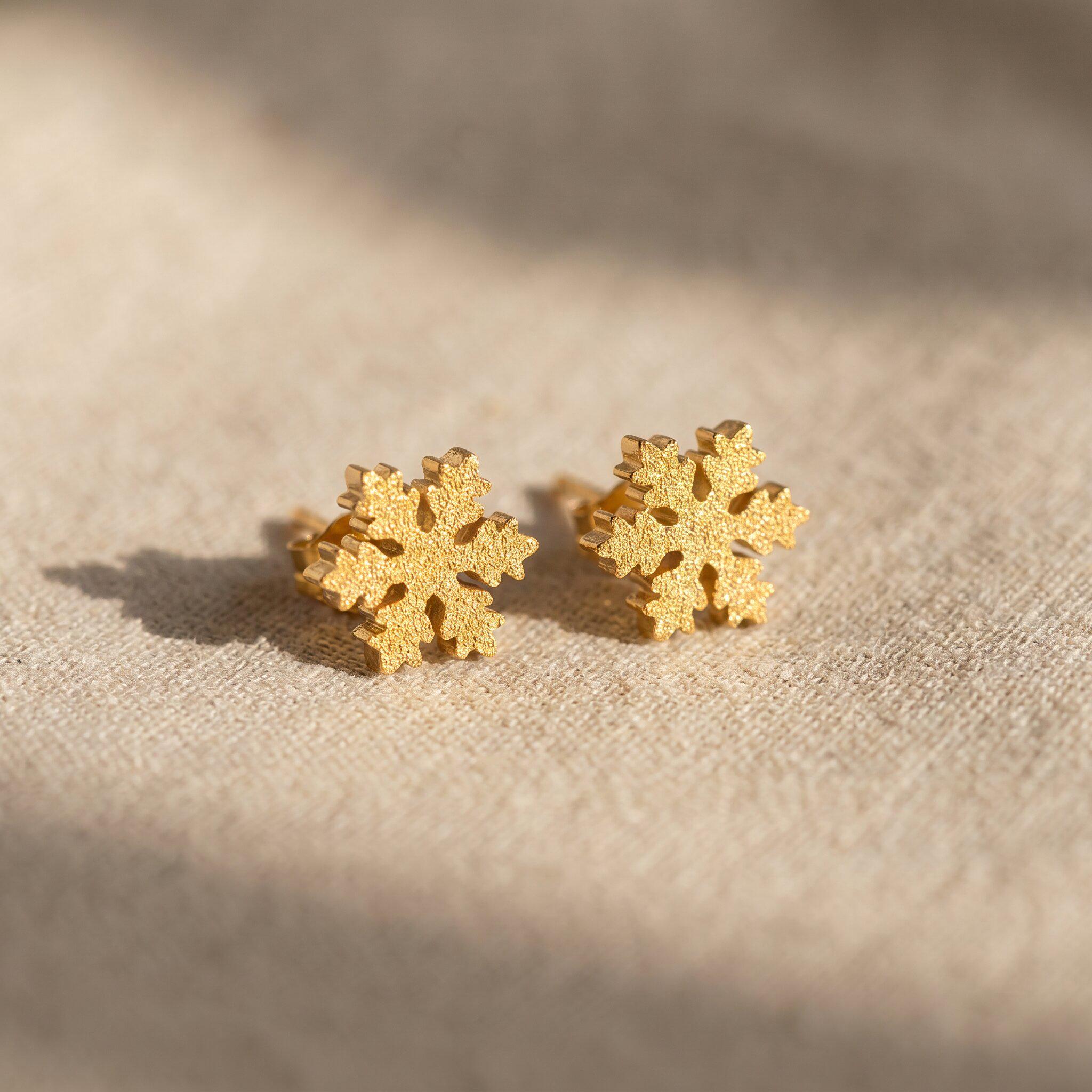 Boucles D'oreilles Clous Flocon De Neige Zirconia Cubique - Argenté, Bijou Noël Hiver, Cadeau Femme