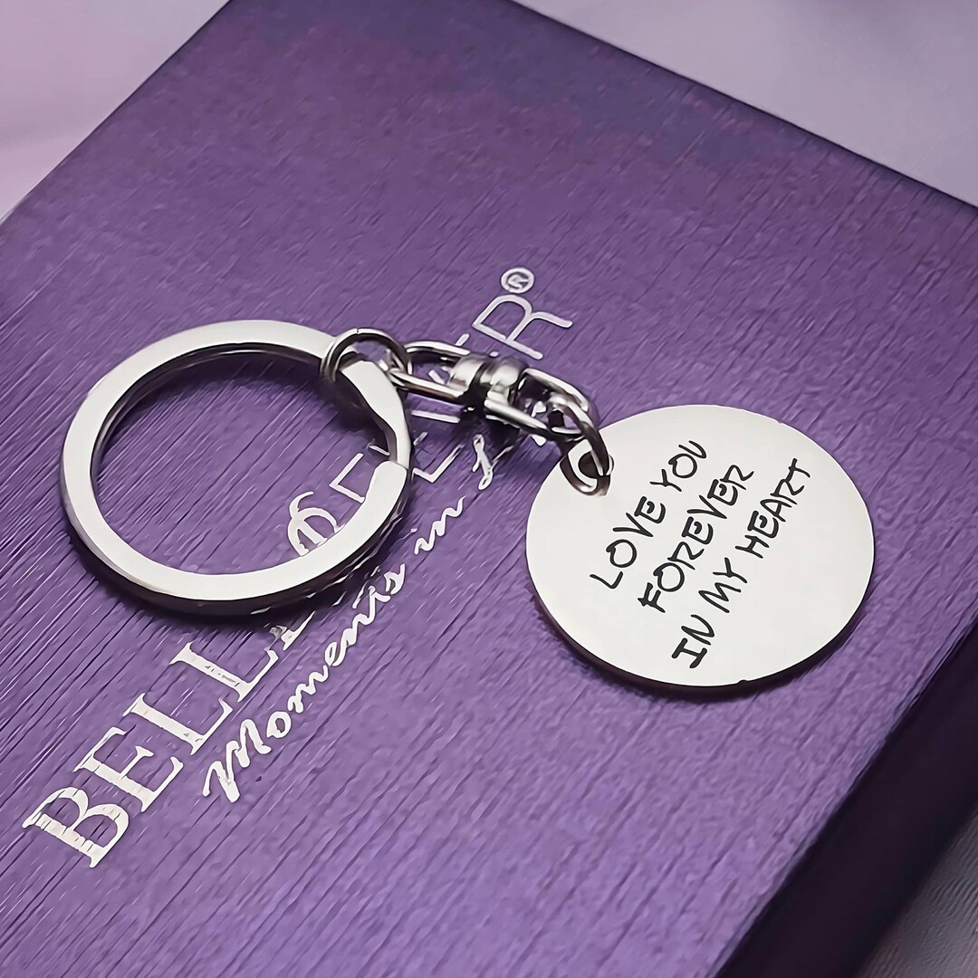 Key Ring Written Personalized Handwriting Disc Keyring, Custom Engraved Message - Etsy