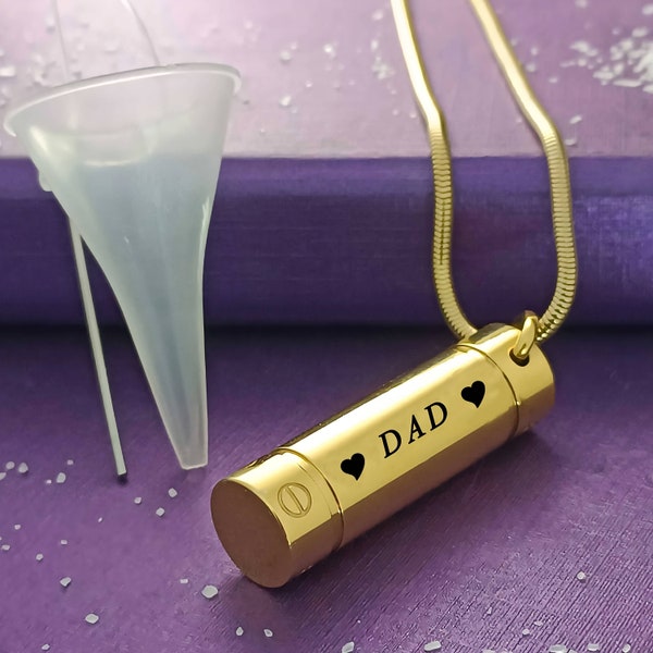 Cylinder Cremation Necklace | Personalised Memorial Jewelry | Belle Fever