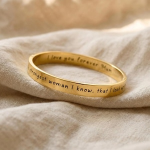 Persoonlijke Afstandsbelofte Armband – Gegraveerde Bangle met Betekenisvolle Boodschap – Afscheids- of Reiscadeau voor Geliefde