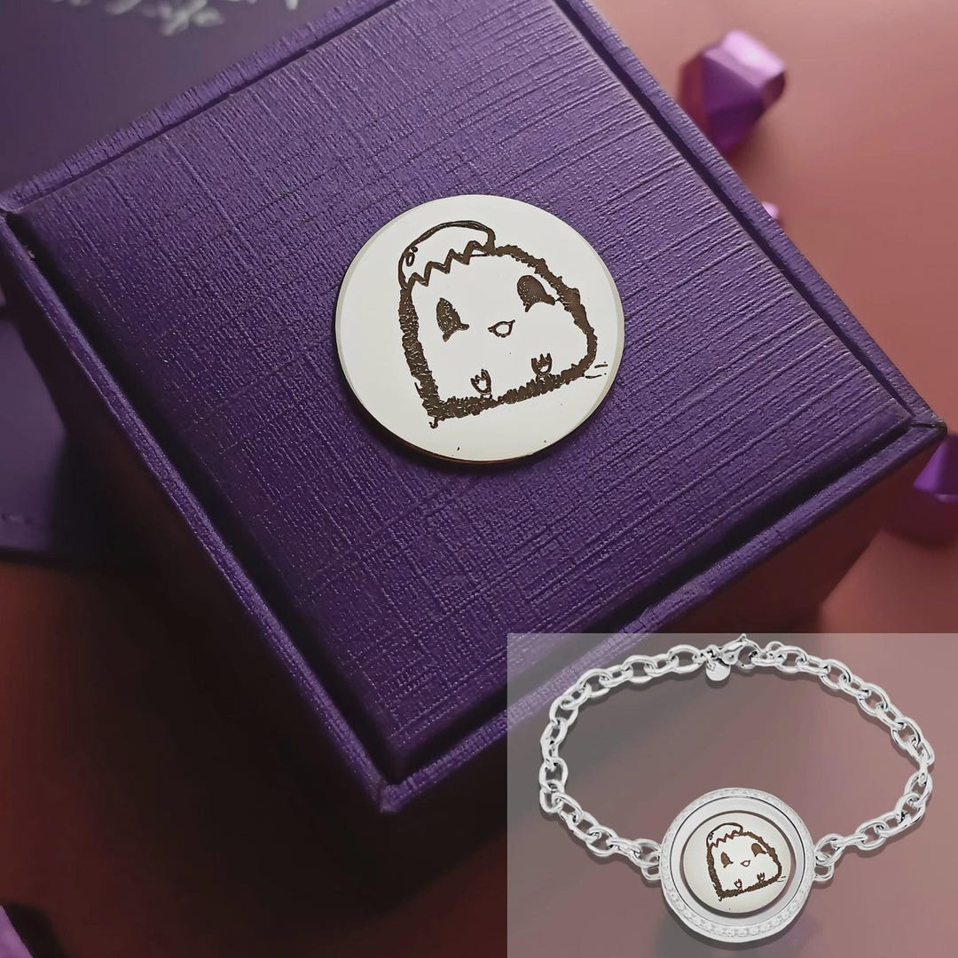 Personalized Kids Drawing Charm for Dream Locket, Custom Engraved Art ...