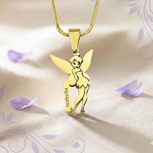 Collar de Nombre de Hada Personalizado, Colgante Grabado a Medida, Regalo Recuerdo para Niñas & Adolescentes