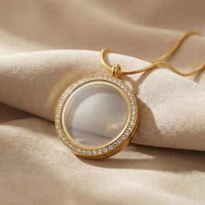 Spinner Locket Necklace, Photo & Charm Keeper, Personalized Gift for Her