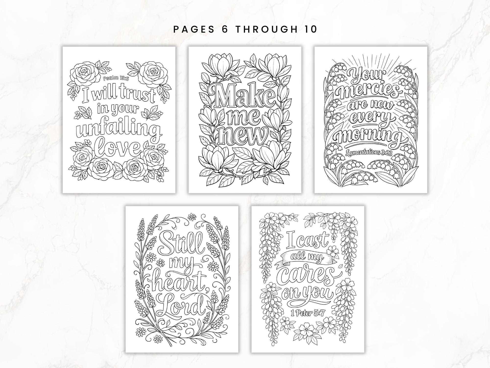 Spring Coloring Pages Printable, Springtime Prayers Coloring Book ...