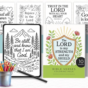 Páginas para colorear de versículos bíblicos, hojas para colorear cristianas, paquete para colorear de Escrituras inspiradoras, libro para colorear imprimible basado en la fe, nivel intermedio