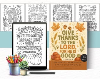 Christian Coloring Book Harvest, Seasons of Faith: Harvest Edition, Bible Verse Coloring Pages, Fall Blessings, Intermediate Coloring Sheets