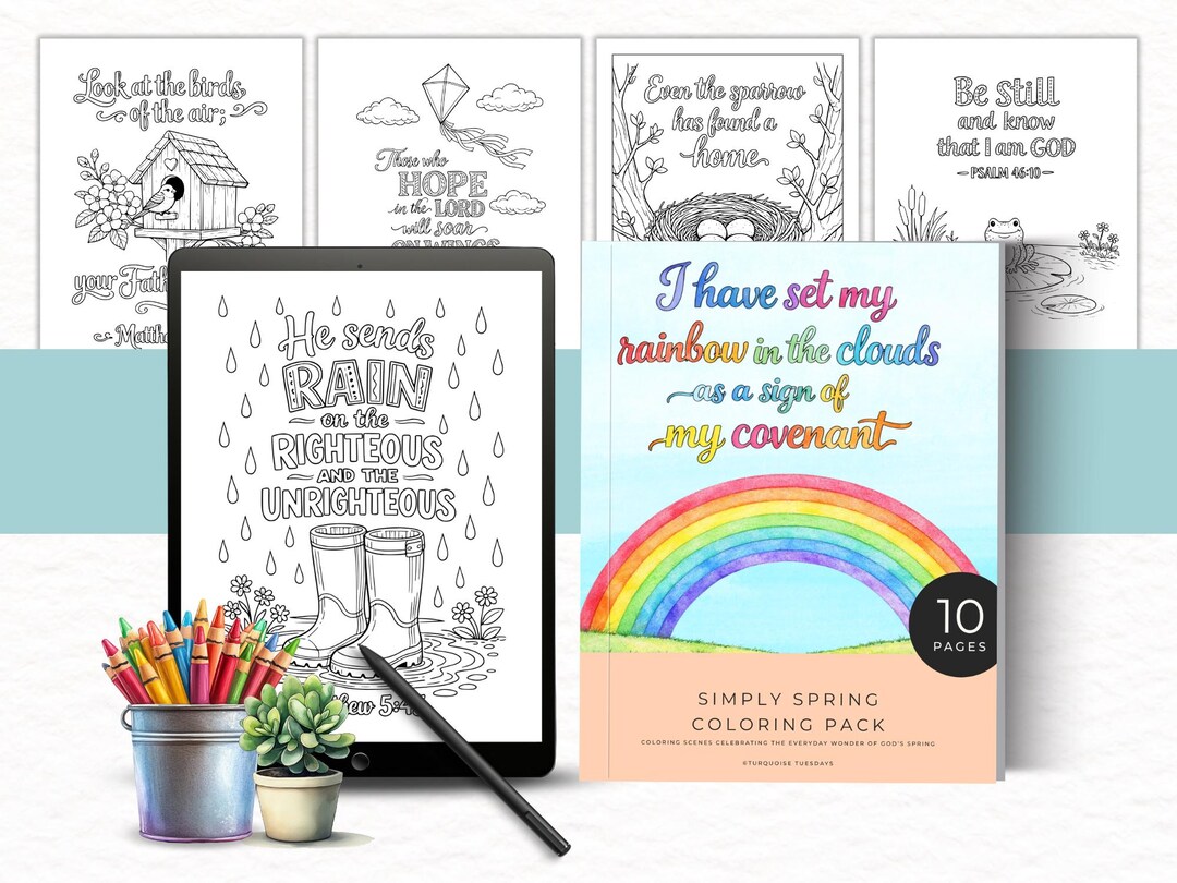 Religious Ed Coloring Pages Spring Printable Spring Coloring Book for Christian Women, Spring Coloring ...