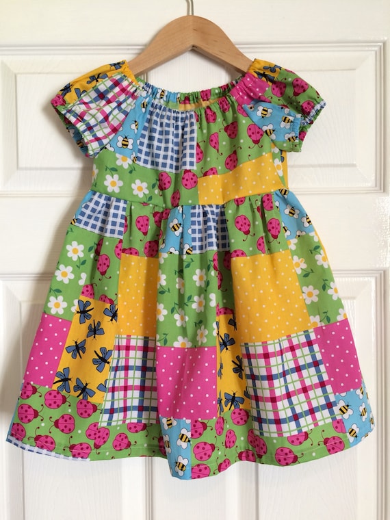 Girls Yellow Patchwork Party dress Dress Toddler dress | Etsy