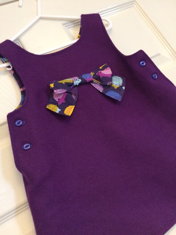 girls purple pinafore
