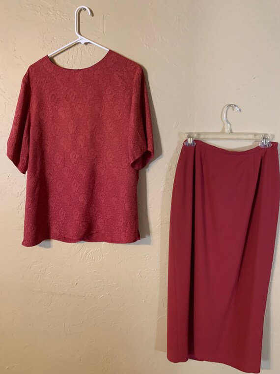 Pink (deep) or Rose Skirt & Top Valerie Stephens V