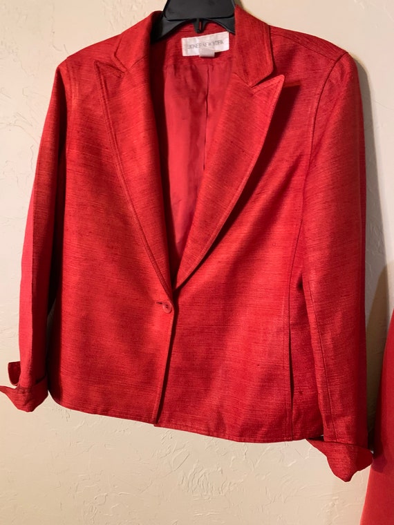 Red Jacket & Skirt Jones New York Vintage set siz… - image 1